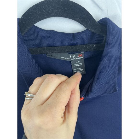RLX Ralph Lauren Navy Blue Sleeveless Golf Shirt Ladies Size XL - Picture 3 of 9